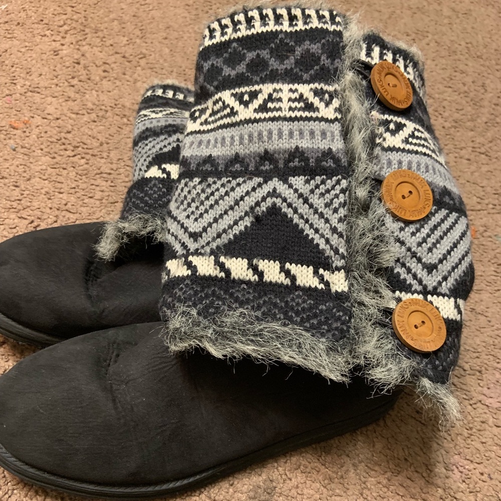 Black Boots with tribal boot cover